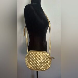 Gold Quilted Crossbody Bag